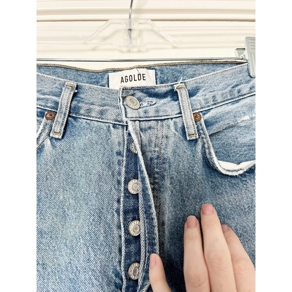 AGOLDE Fen Cropped Straight-Leg Jeans in Wander Wash - Picture 7 of 12